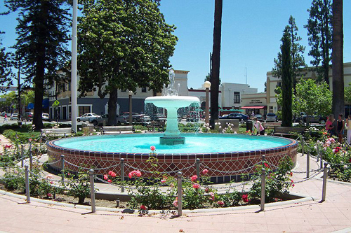 Orange Plaza Fountain in the City of Orange, California